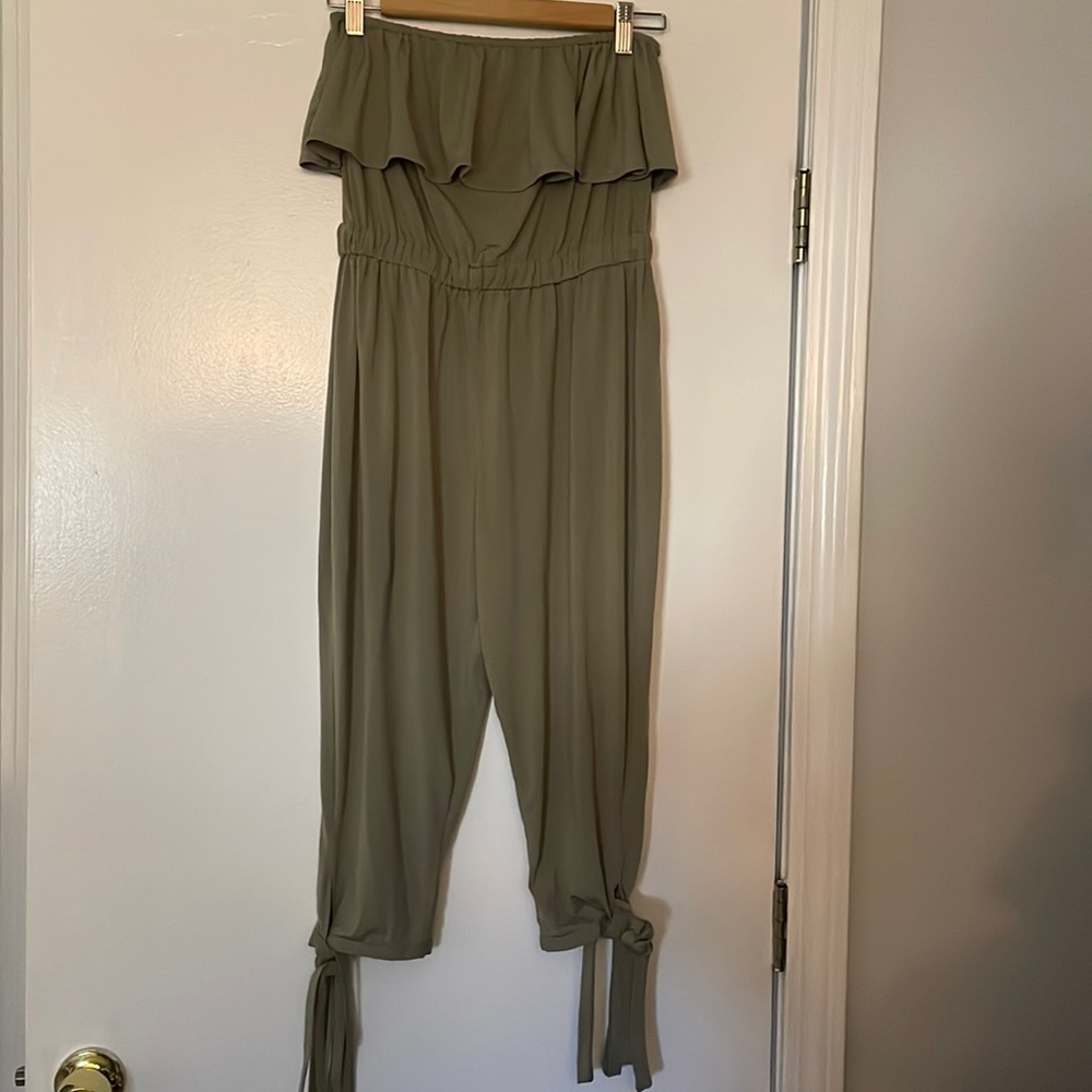 Fashion Nova, olive green jumpsuit, size small